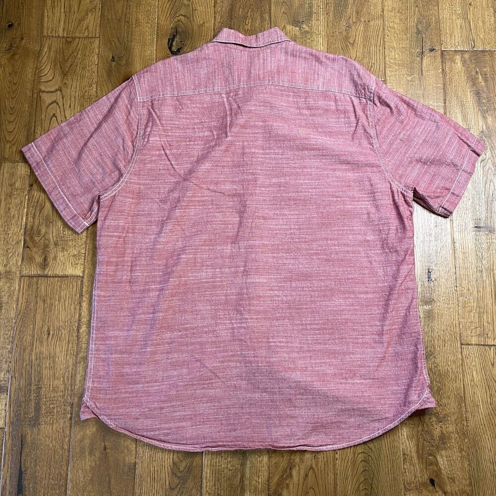 WOOLRICH BUTTON DOWN SHIRT SHORT SLEEVE TWO POCKETS HEATHER RED MEN XL - Picture 6 of 6